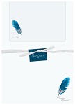 briefpapier met envelop
kringlooppapier
'blauwe schrijfveer'
12 vel, 12 enveloppen
